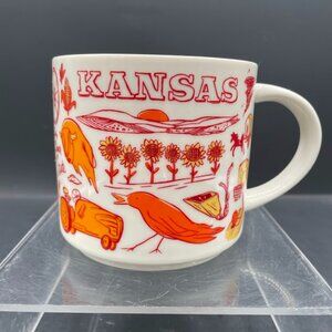 Starbucks 2018 Kansas Been There Series Coffee Mug 14 oz Orange Great Plains